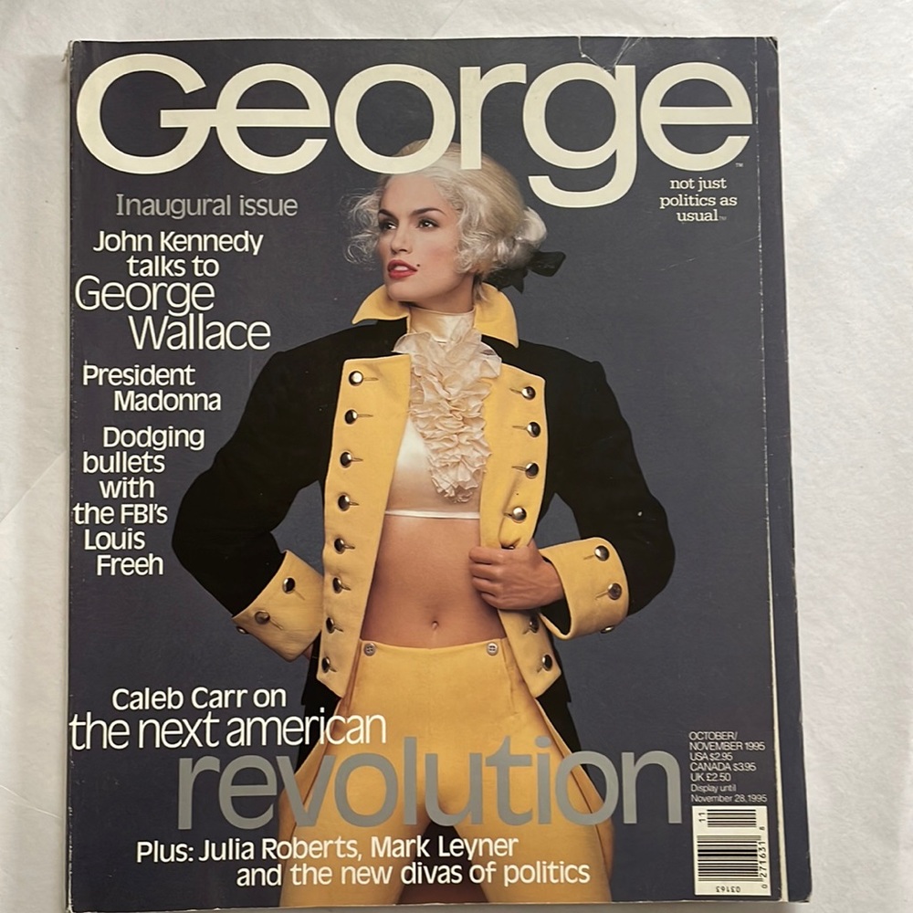 Inaugural Issue George Magazine Cindy Crawford oct/nov 1995 John Kennedy